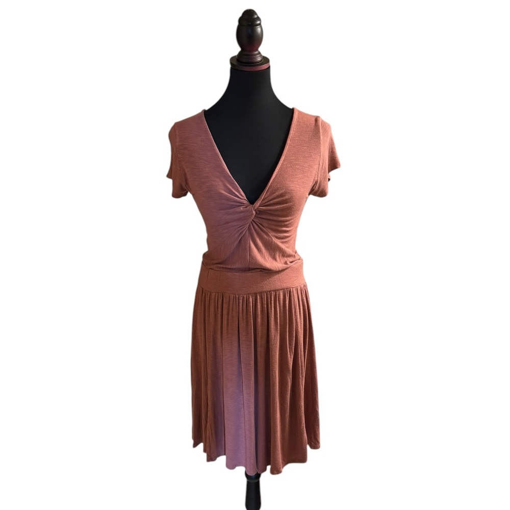 Anthropologie Dusty Rose Short Sleeve Mini Dress - Picture 3 of 6
